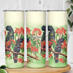Australia Black Cockatoo and Eucalyptus Skinny Tumbler Green Spirit of Aussie Native Bird - Aussie Hoodie