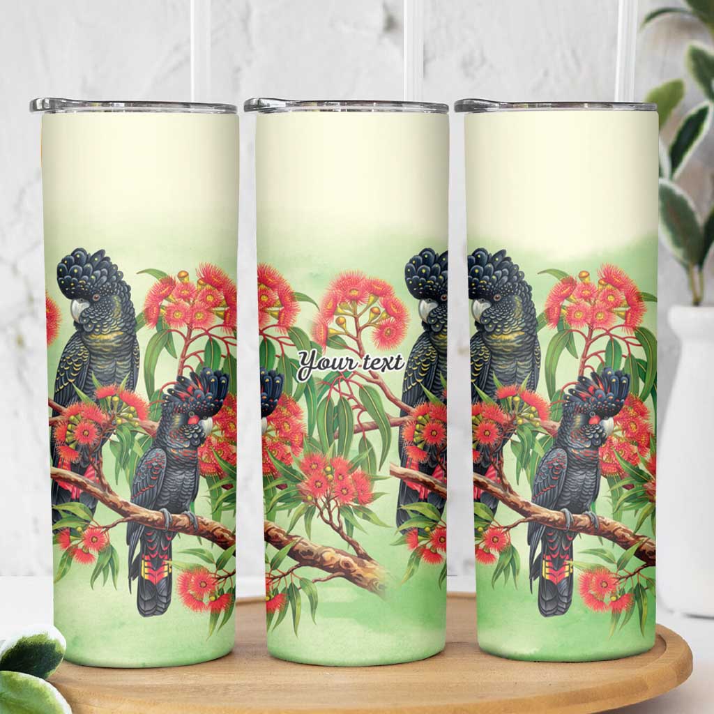 Australia Black Cockatoo and Eucalyptus Skinny Tumbler Green Spirit of Aussie Native Bird - Aussie Hoodie