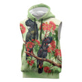 Australia Black Cockatoo and Eucalyptus Sleeveless Hoodie Green Spirit of Aussie Native Bird - Aussie Hoodie