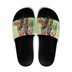 Australia Black Cockatoo and Eucalyptus Slide Sandals Green Spirit of Aussie Native Bird - Aussie Hoodie