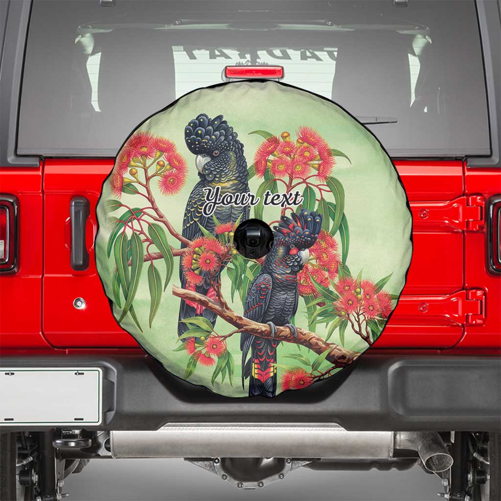 Australia Black Cockatoo and Eucalyptus Spare Tire Cover Green Spirit of Aussie Native Bird - Aussie Hoodie