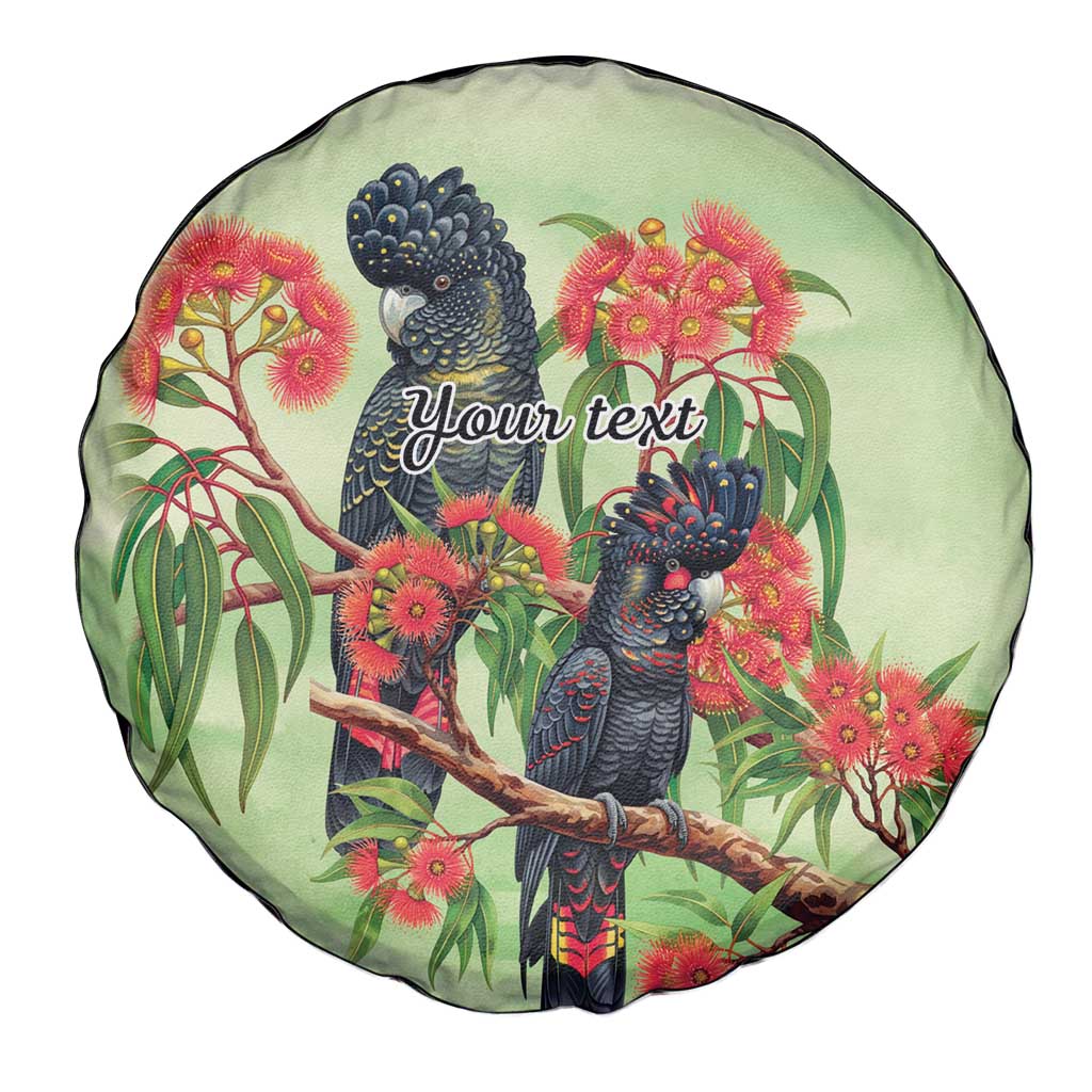 Australia Black Cockatoo and Eucalyptus Spare Tire Cover Green Spirit of Aussie Native Bird - Aussie Hoodie