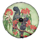 Australia Black Cockatoo and Eucalyptus Spare Tire Cover Green Spirit of Aussie Native Bird - Aussie Hoodie