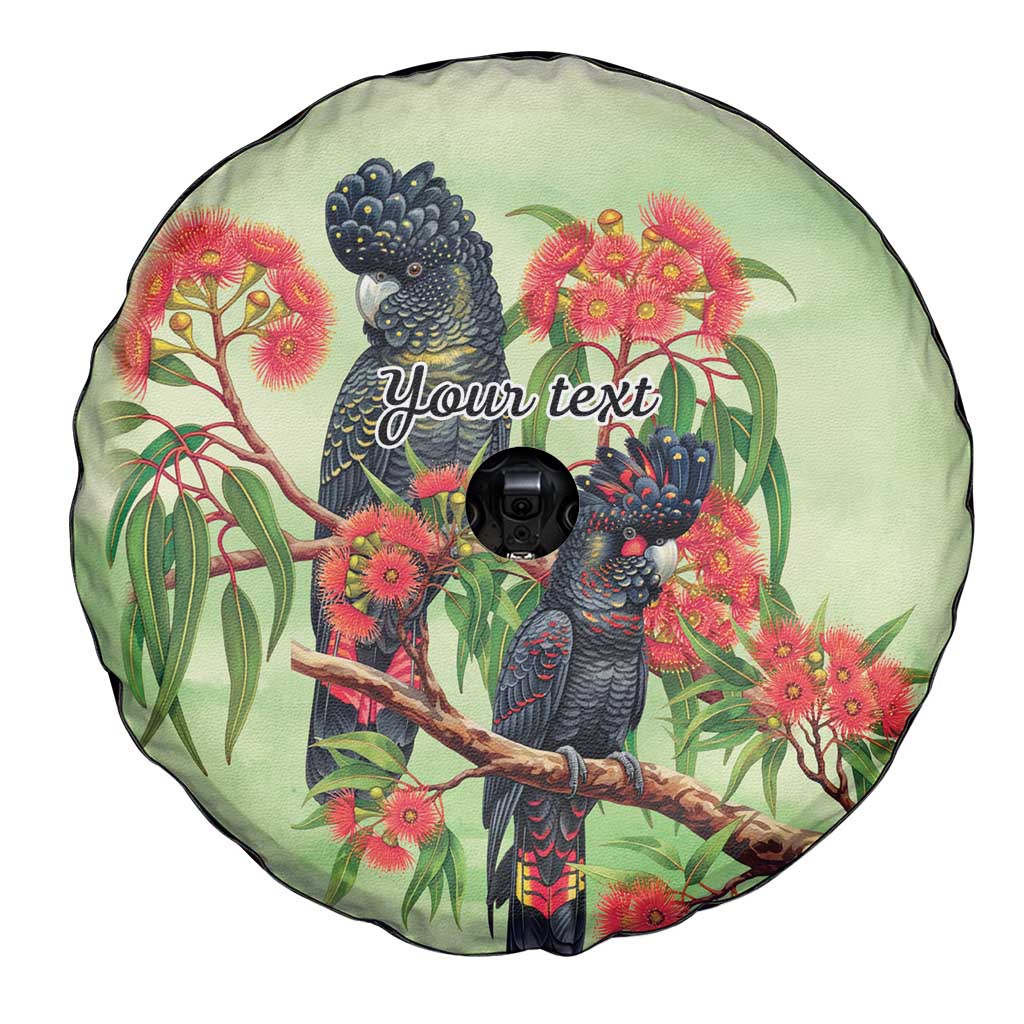 Australia Black Cockatoo and Eucalyptus Spare Tire Cover Green Spirit of Aussie Native Bird - Aussie Hoodie