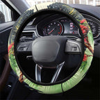 Australia Black Cockatoo and Eucalyptus Steering Wheel Cover Green Spirit of Aussie Native Bird - Aussie Hoodie