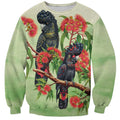 Australia Black Cockatoo and Eucalyptus Sweatshirt Green Spirit of Aussie Native Bird - Aussie Hoodie