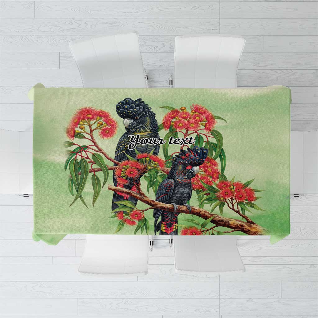 Australia Black Cockatoo and Eucalyptus Tablecloth Green Spirit of Aussie Native Bird - Aussie Hoodie