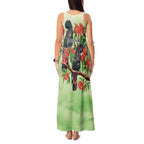Australia Black Cockatoo and Eucalyptus Tank Maxi Dress Green Spirit of Aussie Native Bird - Aussie Hoodie