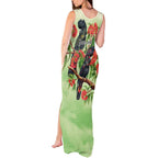 Australia Black Cockatoo and Eucalyptus Tank Maxi Dress Green Spirit of Aussie Native Bird - Aussie Hoodie