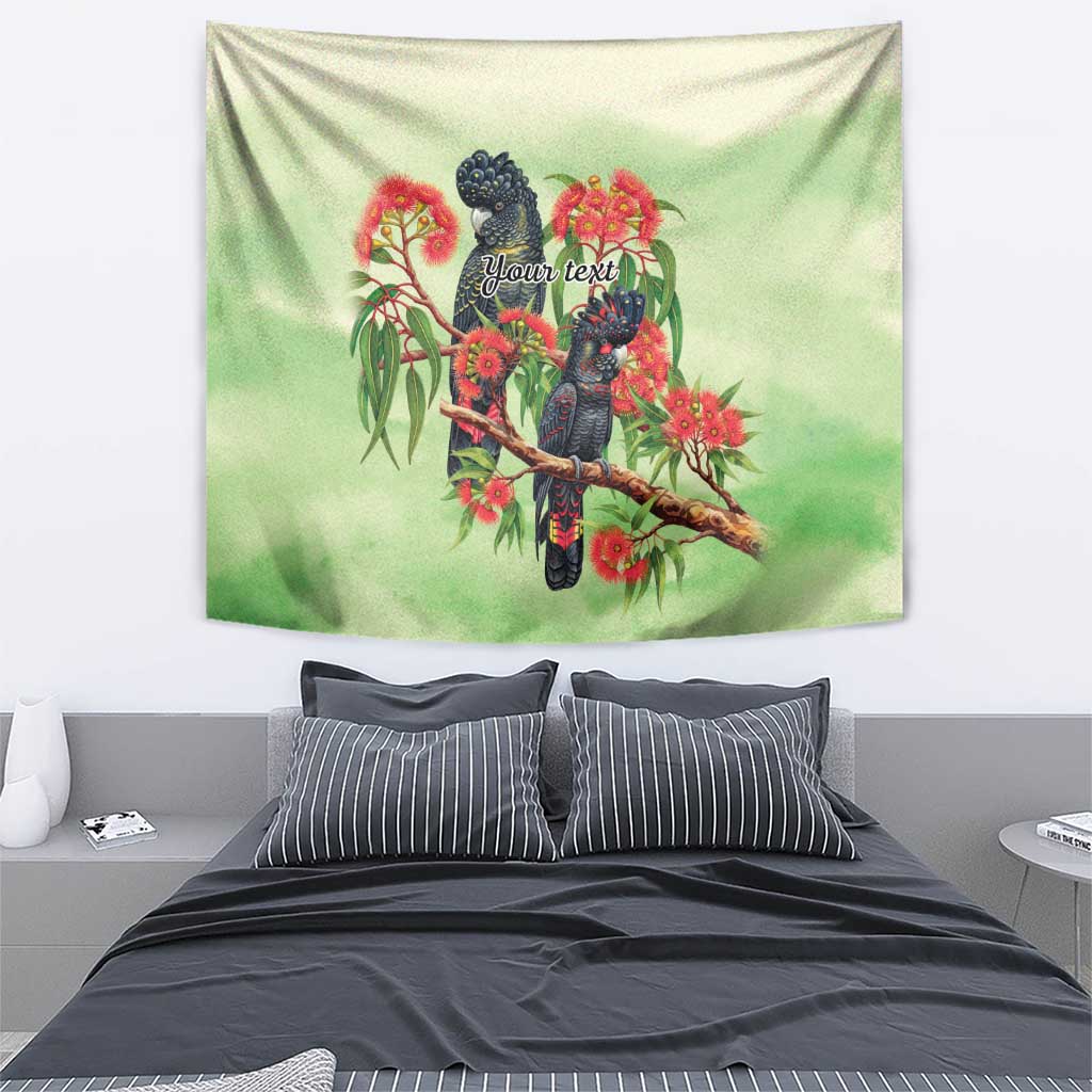 Australia Black Cockatoo and Eucalyptus Tapestry Green Spirit of Aussie Native Bird - Aussie Hoodie