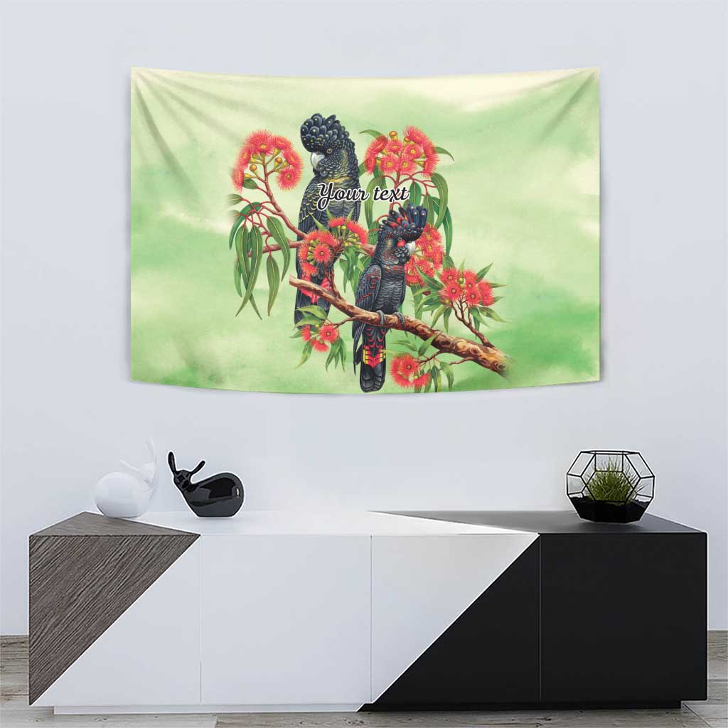 Australia Black Cockatoo and Eucalyptus Tapestry Green Spirit of Aussie Native Bird - Aussie Hoodie