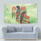 Australia Black Cockatoo and Eucalyptus Tapestry Green Spirit of Aussie Native Bird - Aussie Hoodie