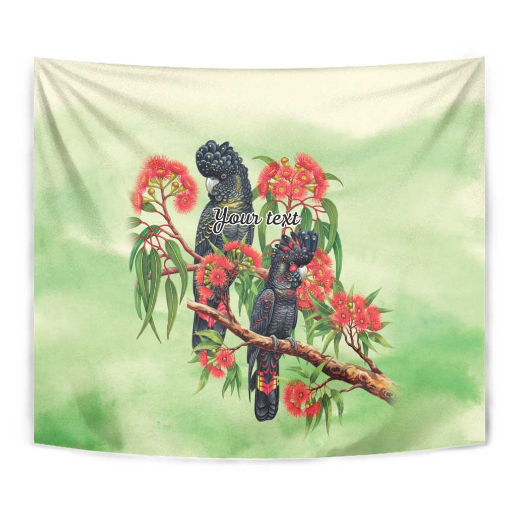 Australia Black Cockatoo and Eucalyptus Tapestry Green Spirit of Aussie Native Bird - Aussie Hoodie