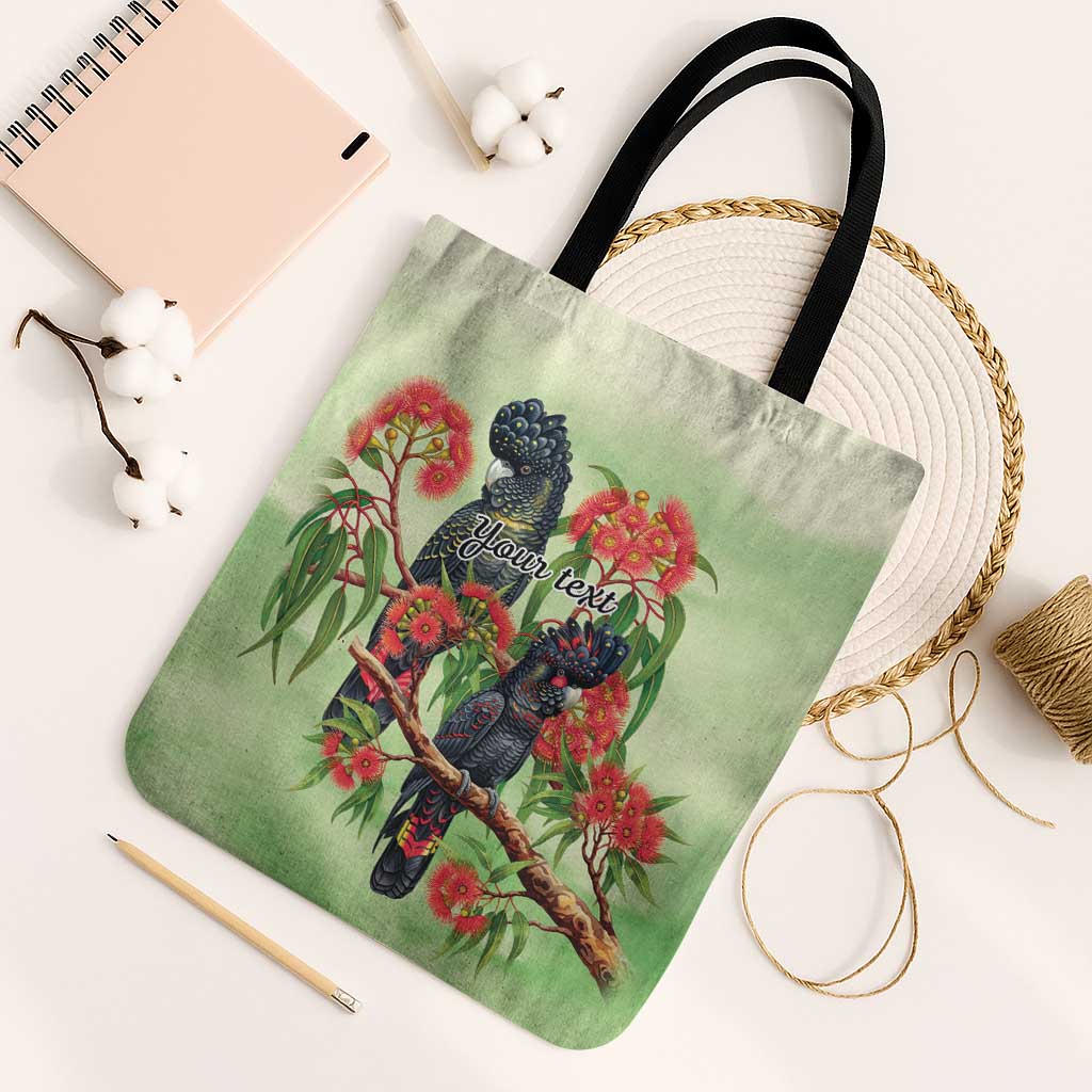 Australia Black Cockatoo and Eucalyptus Tote Bag Green Spirit of Aussie Native Bird - Aussie Hoodie
