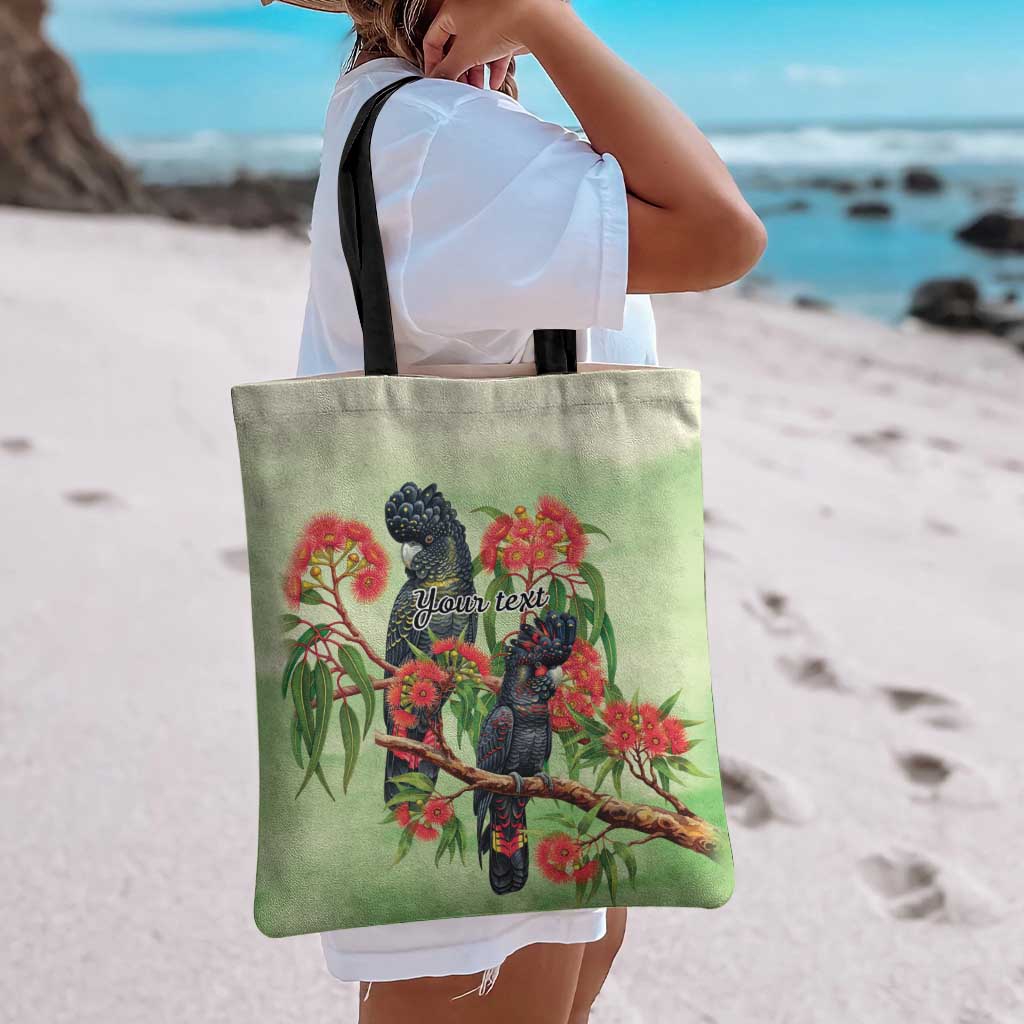 Australia Black Cockatoo and Eucalyptus Tote Bag Green Spirit of Aussie Native Bird - Aussie Hoodie