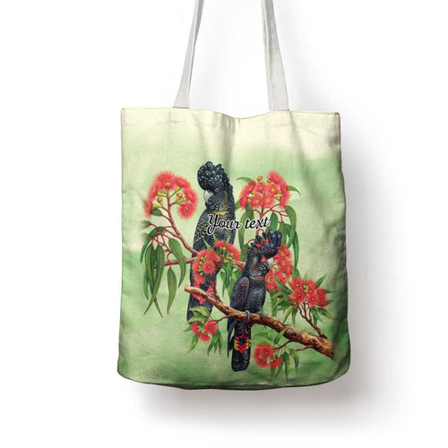Australia Black Cockatoo and Eucalyptus Tote Bag Green Spirit of Aussie Native Bird - Aussie Hoodie