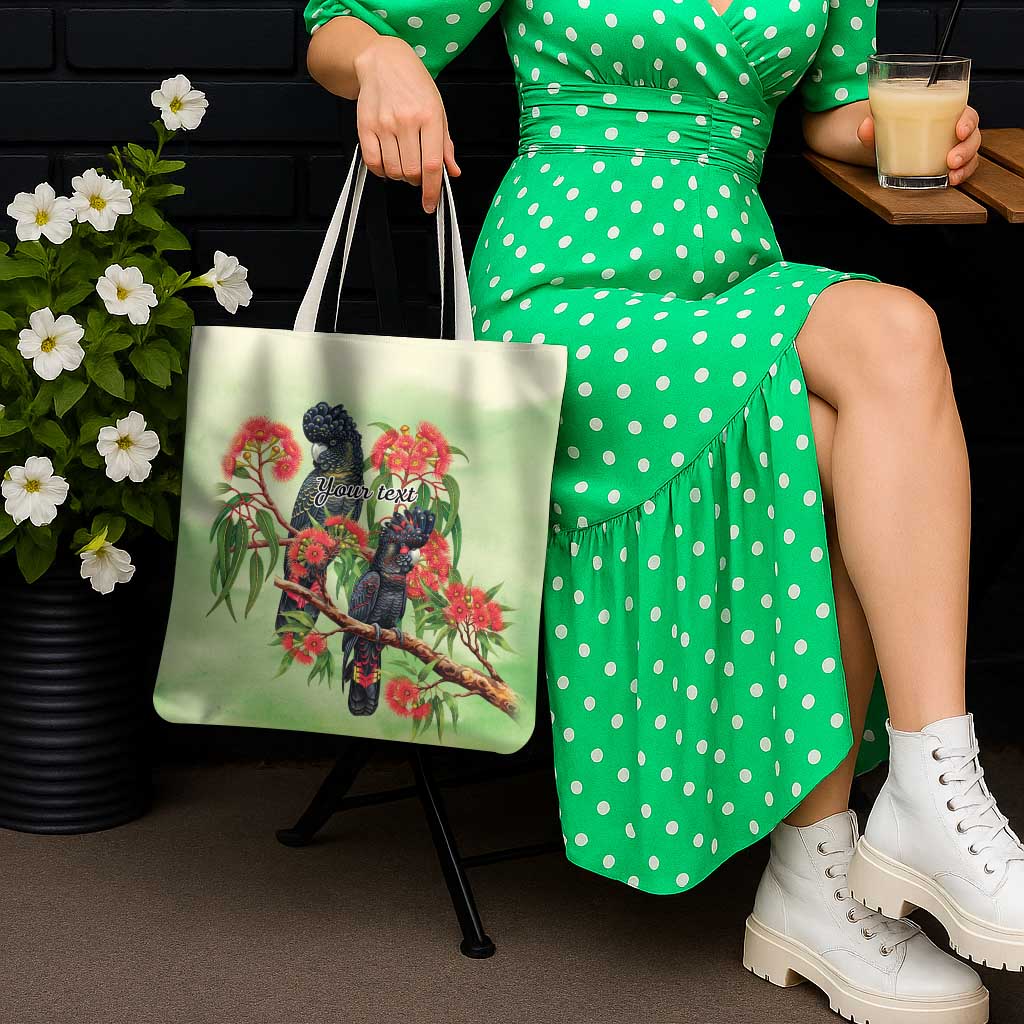 Australia Black Cockatoo and Eucalyptus Tote Bag Green Spirit of Aussie Native Bird - Aussie Hoodie