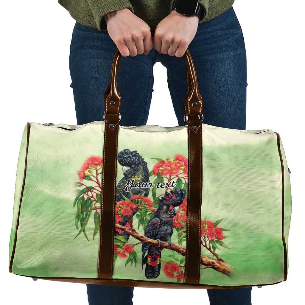 Australia Black Cockatoo and Eucalyptus Travel Bag Green Spirit of Aussie Native Bird - Aussie Hoodie