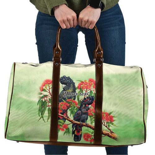 Australia Black Cockatoo and Eucalyptus Travel Bag Green Spirit of Aussie Native Bird - Aussie Hoodie