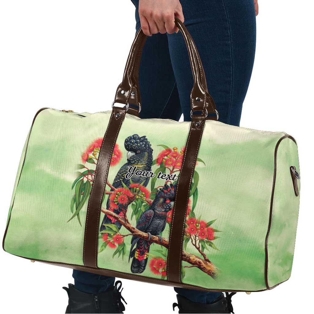 Australia Black Cockatoo and Eucalyptus Travel Bag Green Spirit of Aussie Native Bird - Aussie Hoodie