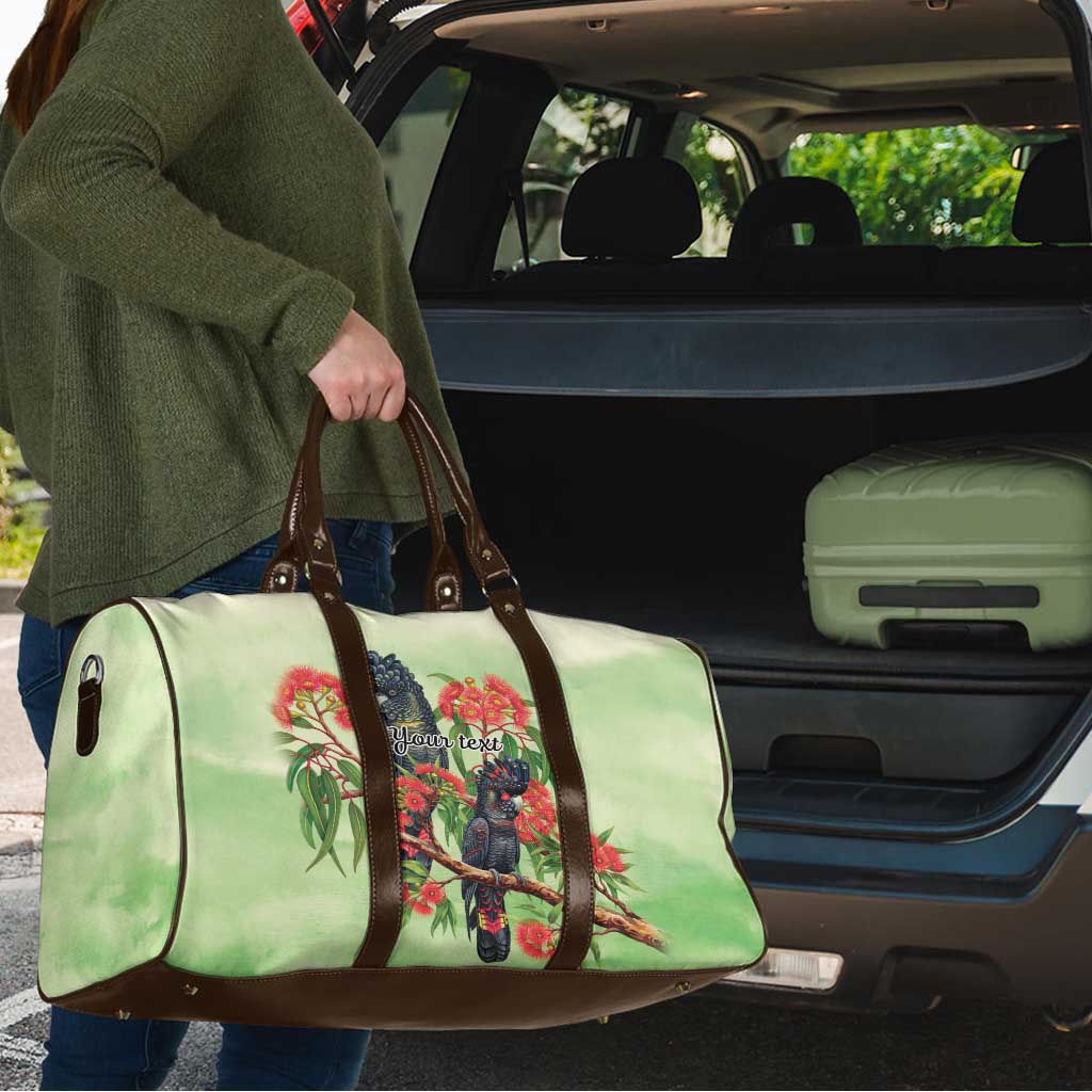 Australia Black Cockatoo and Eucalyptus Travel Bag Green Spirit of Aussie Native Bird - Aussie Hoodie