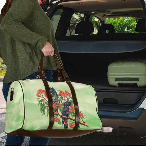 Australia Black Cockatoo and Eucalyptus Travel Bag Green Spirit of Aussie Native Bird - Aussie Hoodie