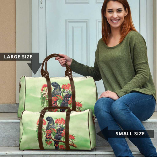 Australia Black Cockatoo and Eucalyptus Travel Bag Green Spirit of Aussie Native Bird - Aussie Hoodie