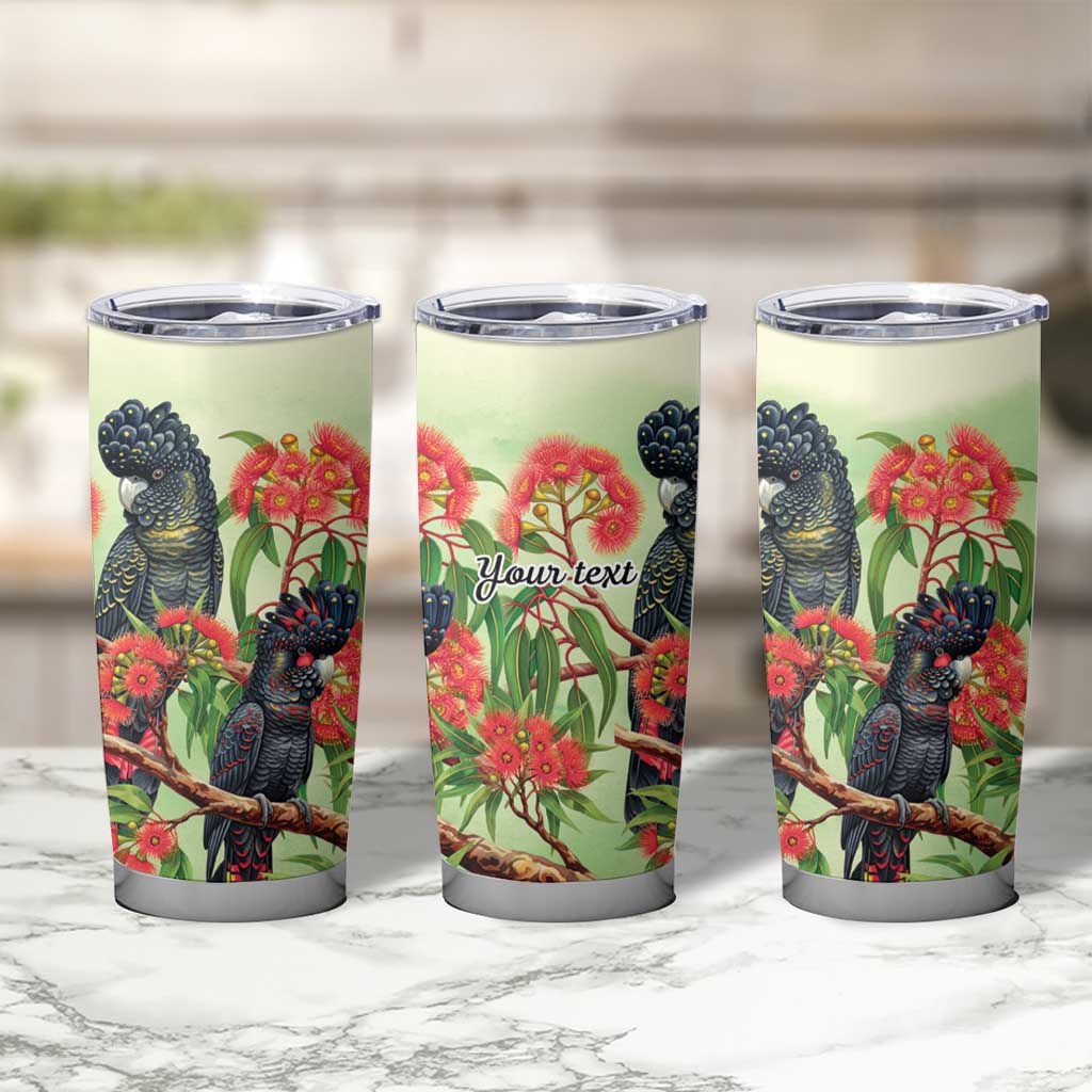 Australia Black Cockatoo and Eucalyptus Tumbler Cup Green Spirit of Aussie Native Bird - Aussie Hoodie
