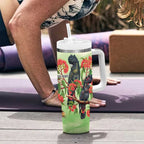 Australia Black Cockatoo and Eucalyptus Tumbler With Handle Green Spirit of Aussie Native Bird - Aussie Hoodie