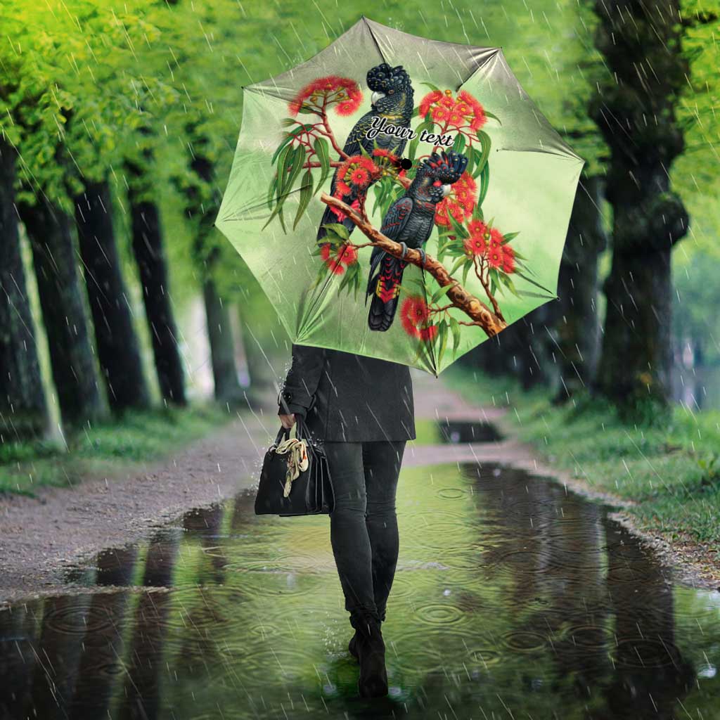 Australia Black Cockatoo and Eucalyptus Umbrella Green Spirit of Aussie Native Bird - Aussie Hoodie