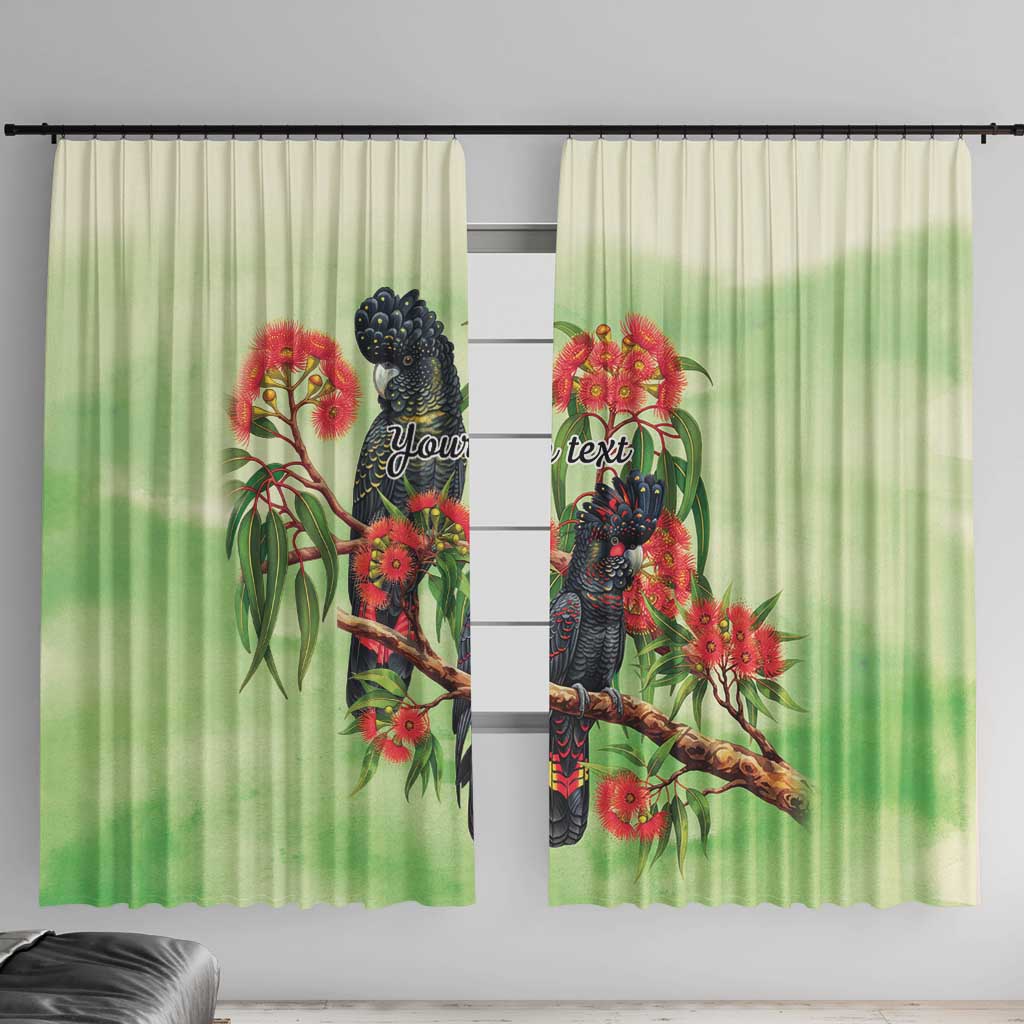 Australia Black Cockatoo and Eucalyptus Window Curtain Green Spirit of Aussie Native Bird - Aussie Hoodie
