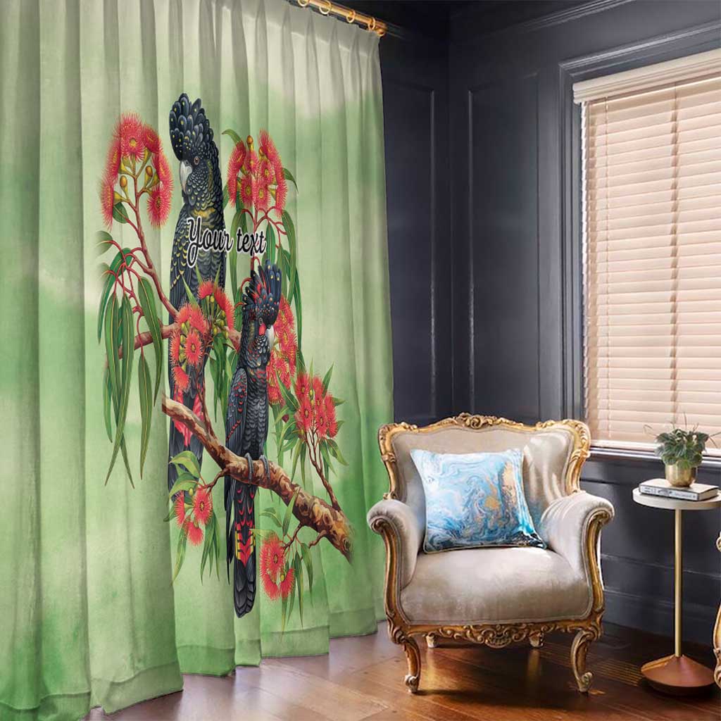 Australia Black Cockatoo and Eucalyptus Window Curtain Green Spirit of Aussie Native Bird - Aussie Hoodie