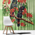 Australia Black Cockatoo and Eucalyptus Window Curtain Green Spirit of Aussie Native Bird - Aussie Hoodie