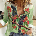 Australia Black Cockatoo and Eucalyptus Women Casual Shirt Green Spirit of Aussie Native Bird - Aussie Hoodie