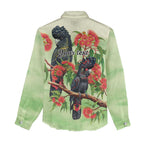 Australia Black Cockatoo and Eucalyptus Women Casual Shirt Green Spirit of Aussie Native Bird - Aussie Hoodie