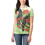 Australia Black Cockatoo and Eucalyptus Women Polo Shirt Green Spirit of Aussie Native Bird - Aussie Hoodie
