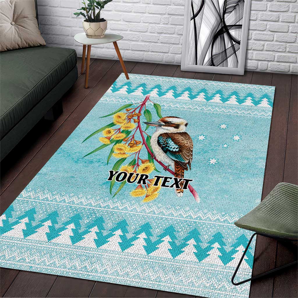 Australia Kookaburra and Eucalyptus Area Rug Christmas Vibe - Aussie Hoodie