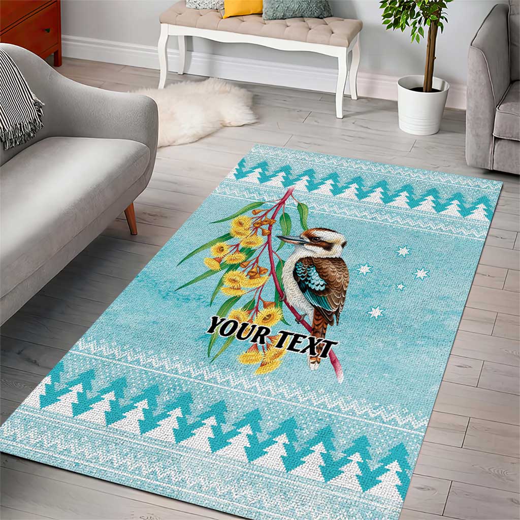 Australia Kookaburra and Eucalyptus Area Rug Christmas Vibe - Aussie Hoodie