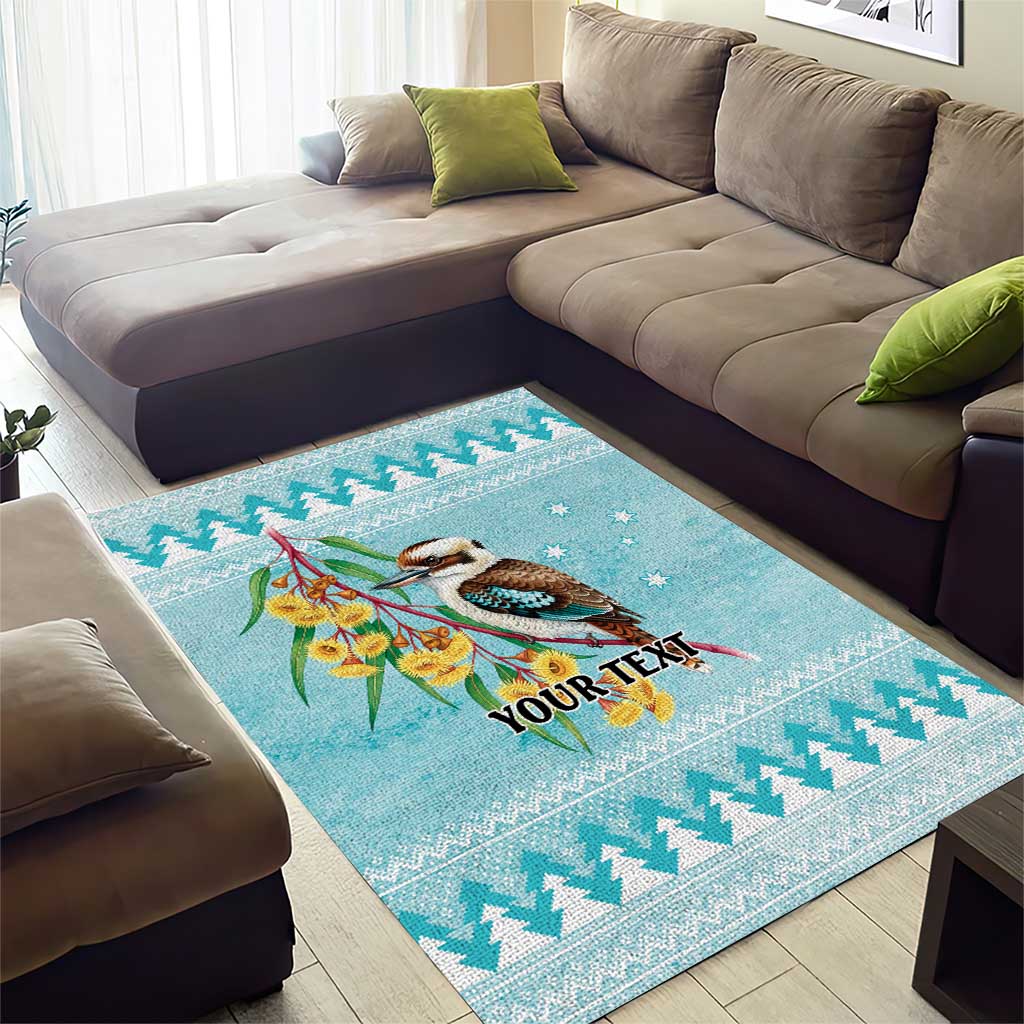 Australia Kookaburra and Eucalyptus Area Rug Christmas Vibe - Aussie Hoodie
