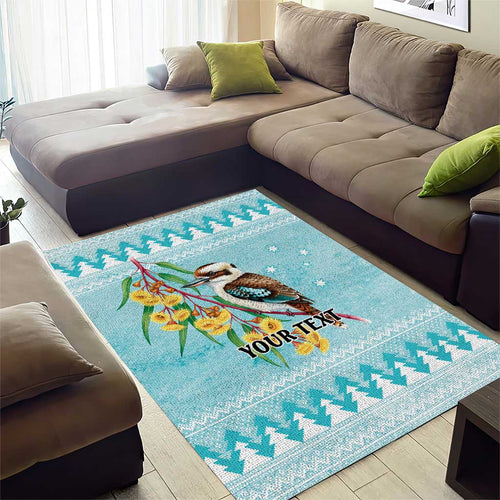 Australia Kookaburra and Eucalyptus Area Rug Christmas Vibe - Aussie Hoodie
