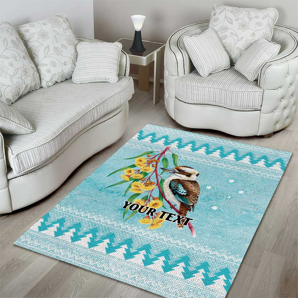 Australia Kookaburra and Eucalyptus Area Rug Christmas Vibe - Aussie Hoodie