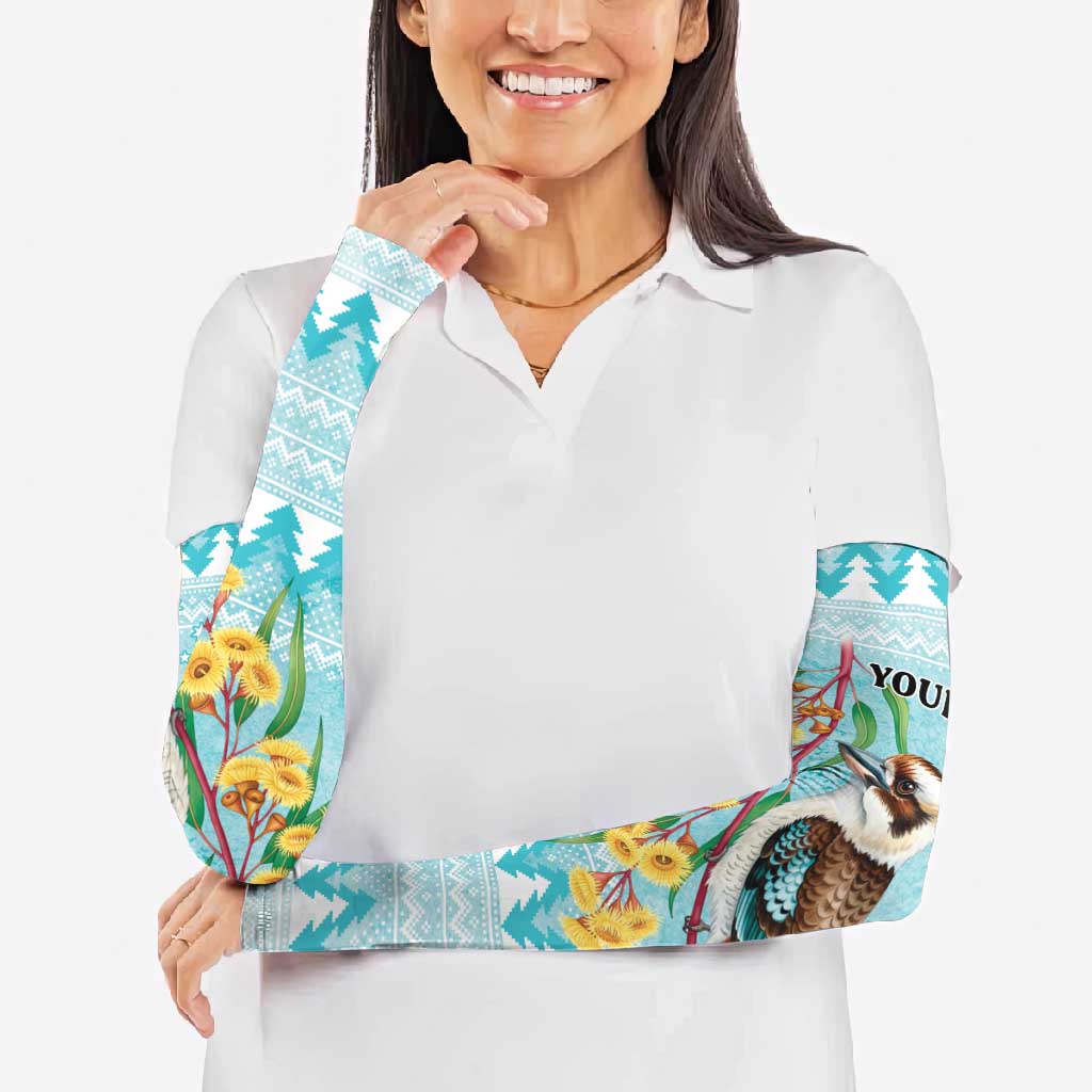 Australia Kookaburra and Eucalyptus Arm Sleeves Christmas Vibe - Aussie Hoodie