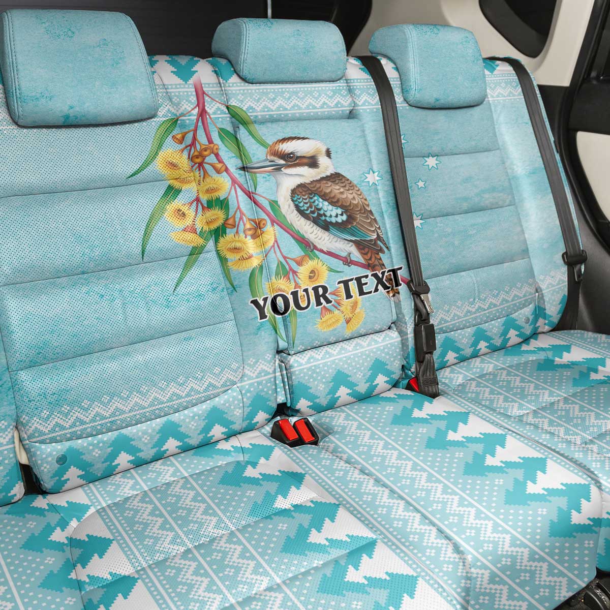 Australia Kookaburra and Eucalyptus Back Car Seat Cover Christmas Vibe - Aussie Hoodie