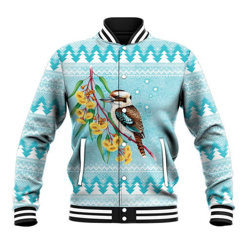 Australia Kookaburra and Eucalyptus Baseball Jacket Christmas Vibe - Aussie Hoodie