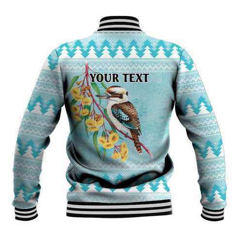 Australia Kookaburra and Eucalyptus Baseball Jacket Christmas Vibe - Aussie Hoodie