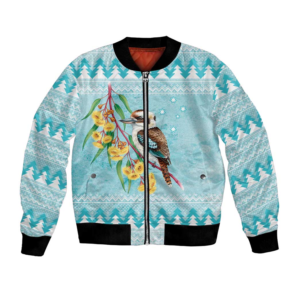 Australia Kookaburra and Eucalyptus Bomber Jacket Christmas Vibe - Aussie Hoodie