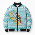 Australia Kookaburra and Eucalyptus Bomber Puffer Jacket Christmas Vibe - Aussie Hoodie