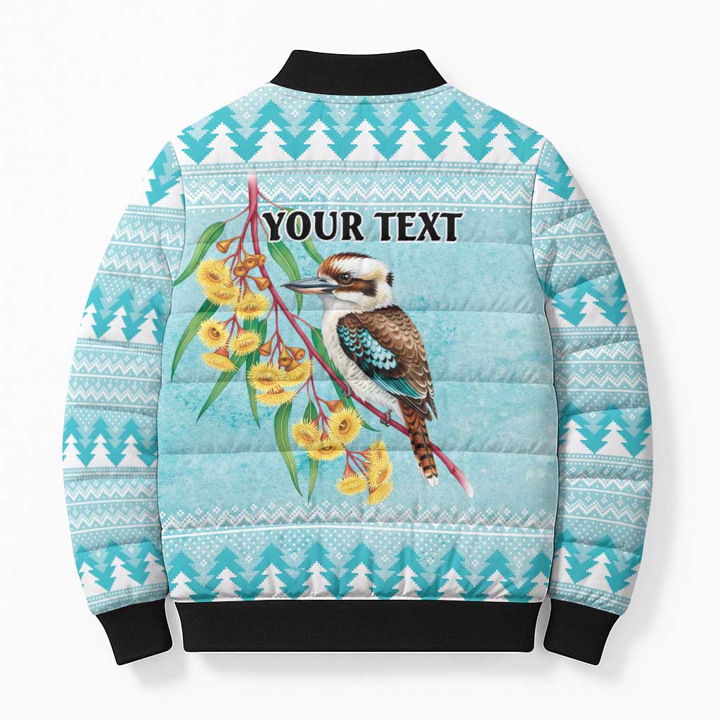Australia Kookaburra and Eucalyptus Bomber Puffer Jacket Christmas Vibe - Aussie Hoodie