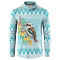 Australia Kookaburra and Eucalyptus Button Sweatshirt Christmas Vibe - Aussie Hoodie