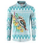 Australia Kookaburra and Eucalyptus Button Sweatshirt Christmas Vibe - Aussie Hoodie
